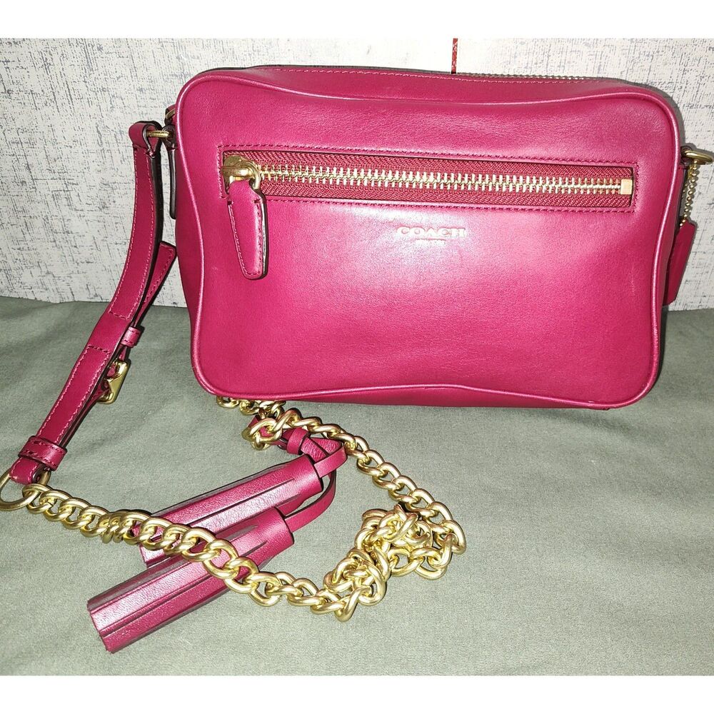 Coach Legacy Flight Burgundy Leather Crossbody Bag 25362